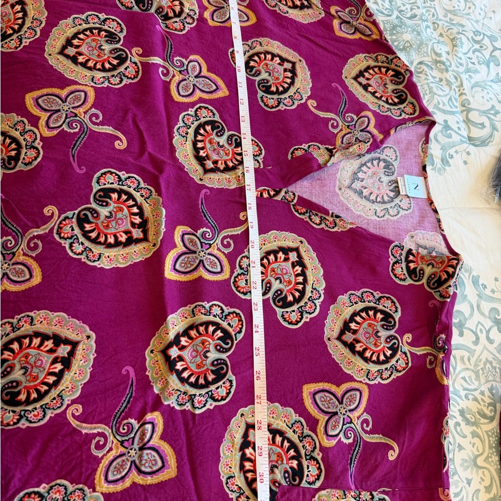 Natori Women's Floral Print Lounge Wear Top/Pants - Purple (Large) - Picture 12 of 15